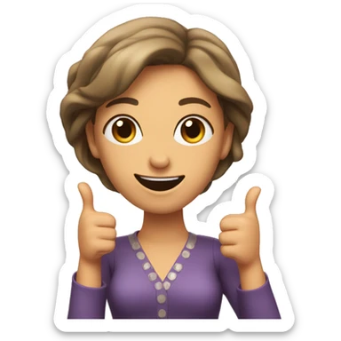 lady with two thumbs up sticker