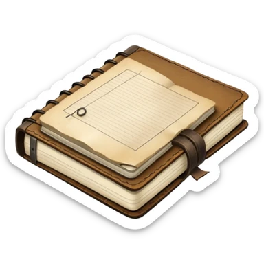 A heavily used field notebook sticker