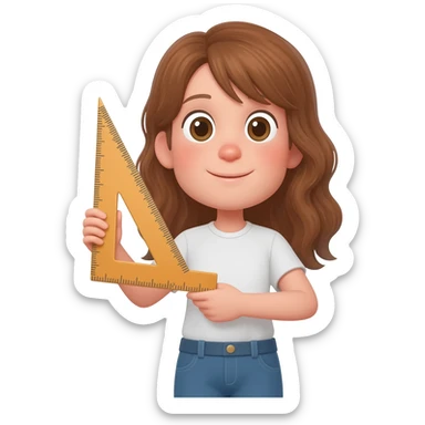 Girl with a ruler with Right angle sticker