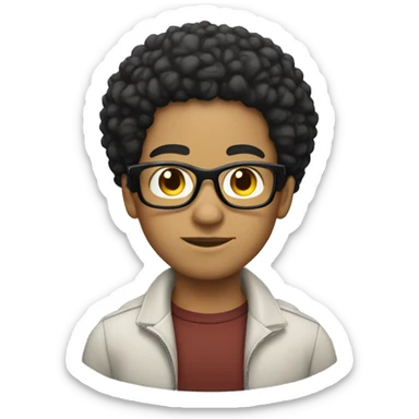 Lightskin nerd with Afro sticker