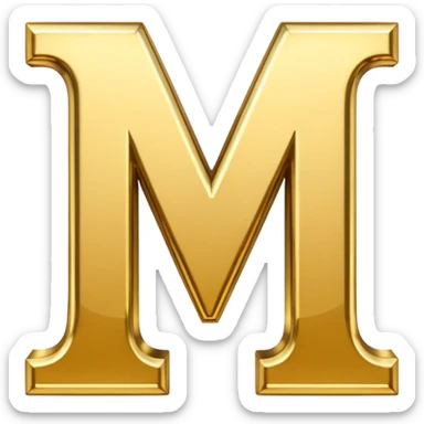 letter M in gold sticker
