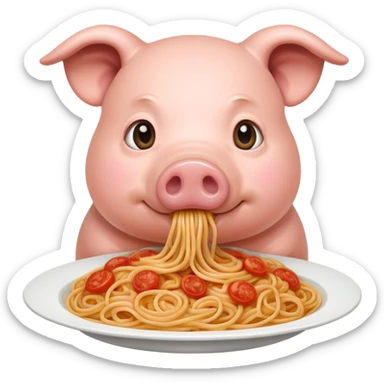   renaissance monalisa as a pigwith spaghetti background  sticker