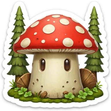 forest warrior mushroom shield object icon, rugged mushroom-cap shield, moss details, natural fantasy look, 3D cartoon, mobile game icon style, centered, clean background, no text, no watermark
 
 sticker