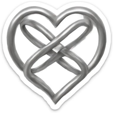 Silver infinity symbol around a heart sticker