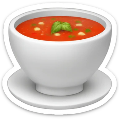 plain gazpacho soup white bowl sticker