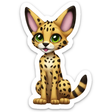 Anthro Epic Edgy Colorful Serval-Vernid full body sticker