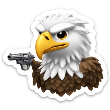 Eagle with guns sticker