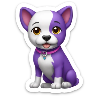 mi corazon morado perrito sticker