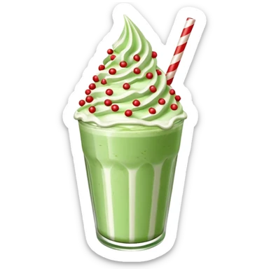 Make a Christmas tree milkshake sticker