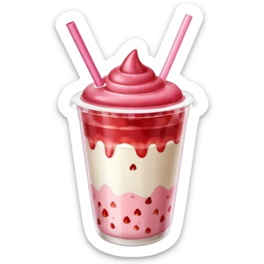 strawberry taho sticker