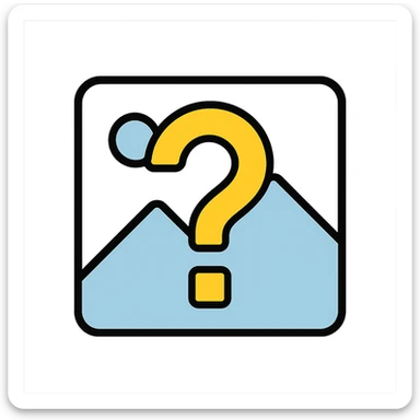 minimal icon style image placeholder emoji, white color, large question mark overlay sticker