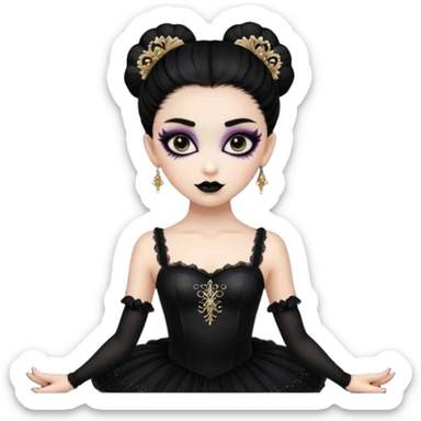 A pretty and beautiful gothic ballet emoji sticker