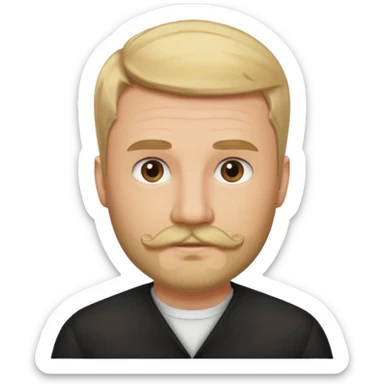 short blond hair clean cut mustache and beard 5ft 9 140lbs titian sticker