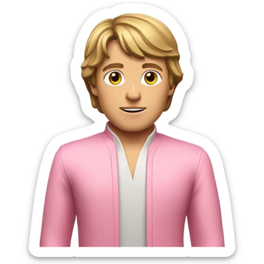 all pink suit human-looking luke skywalker excercising force, upper body, must be all pink sticker