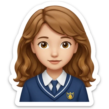 Quiero a una persona morena no tan morena , que sea una adolescente , que lleve uniforme escolar , con un pelo ondulado ,pero no regido , pero que tenga una sonrisa suave, pero que este con un fondo blanco. sticker