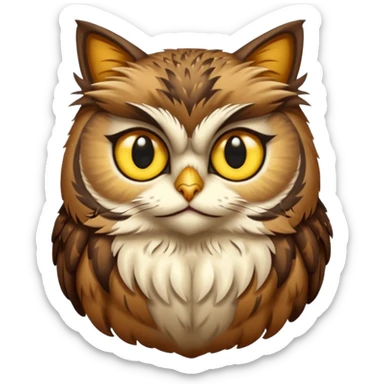 Cat owl combined plz sticker