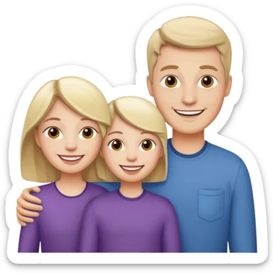 family emoji 3 white people sticker