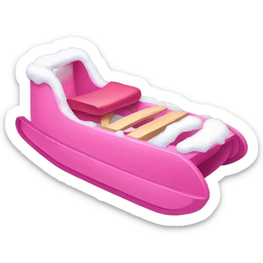 Pink snow sled sticker