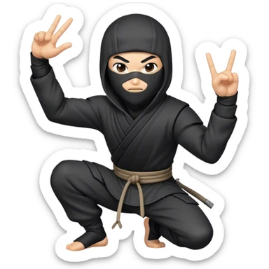 Ninja doing gang signs sticker