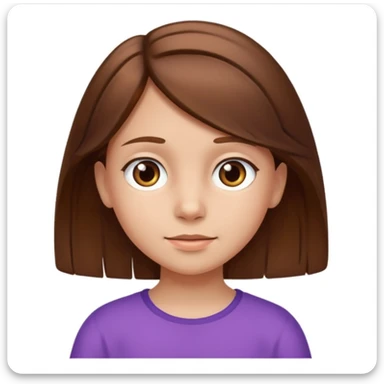 Niña de 9 años  con pelo marrón  sticker