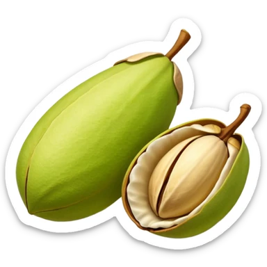 raw pistachio with shell, natural and organic sticker