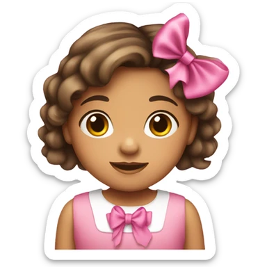 Hispanic little girl with pink bow sticker