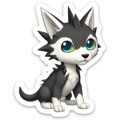 cute cool edgy sharp punk Digimon-Fakemon-animal full body sticker