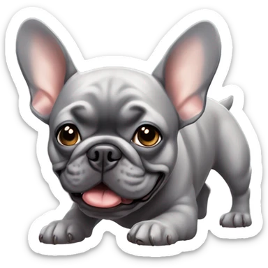 Grey French bulldog  sticker