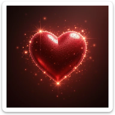 heart with sparkles, photorealistic style sticker