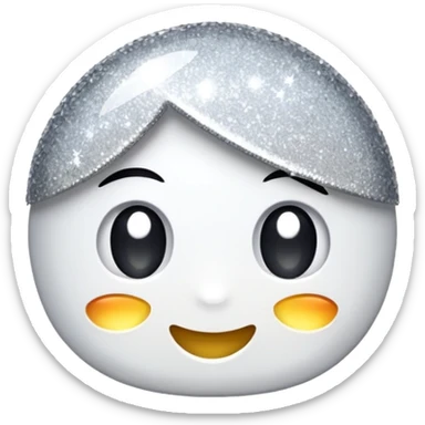 white glory glitter sticker