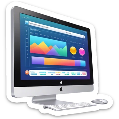 Create an emoji for animation and motion design. Show a computer monitor displaying the animation creation process, with a timeline, keyframes, and motion effects. Use modern, vibrant colors. No emojis or smiley faces. Transparent background. sticker