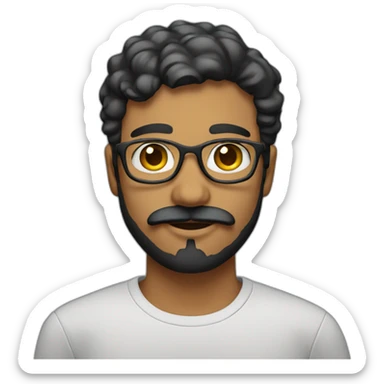 young computer science engineer with small beard and mustache without glasses sticker