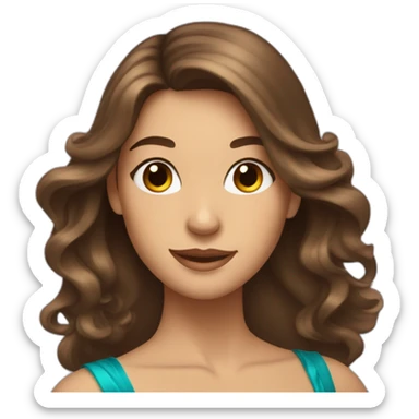 a brown-haired woman with long hair, brown eyes, who dances ballroom dancing sticker
