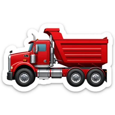 Kenworth triaxle dump truck, side view sticker