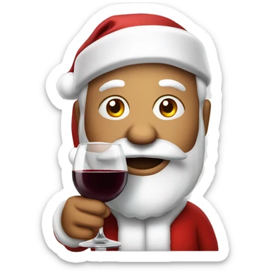 Santa with a glass of red wine sticker