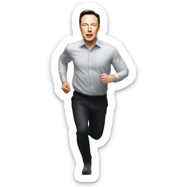 Ilon Musk runs to the right sticker