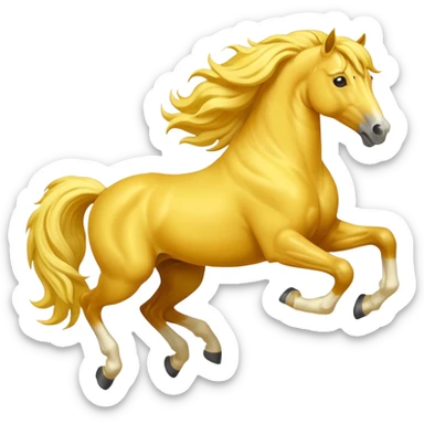 Yellow horse jumping  sticker