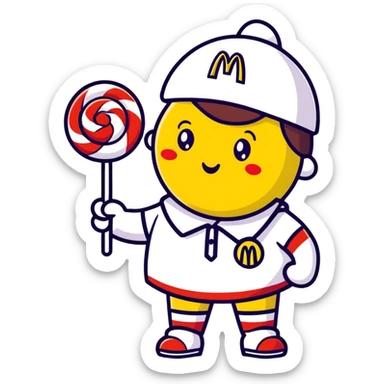 Candy lollipop working at McDonald  sticker