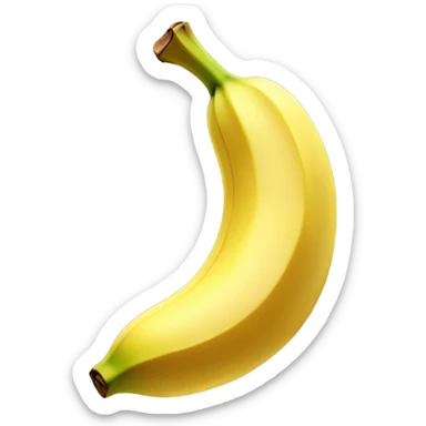 Create a one gold banana emoji with golden highlights, adding a premium, sophisticated look. Include subtle texture and a light golden shimmer, symbolizing a higher level of support and progress. sticker