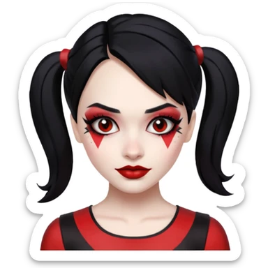 black haired harley queen sticker