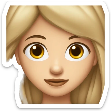 Moi une fille avec les yeux brun la peau blanche des cheveux bruns un col roulés et des lunette sticker