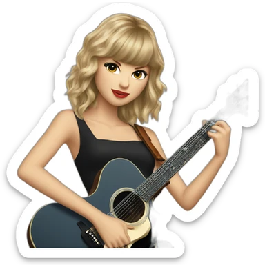 taylor swift with guitar sticker
