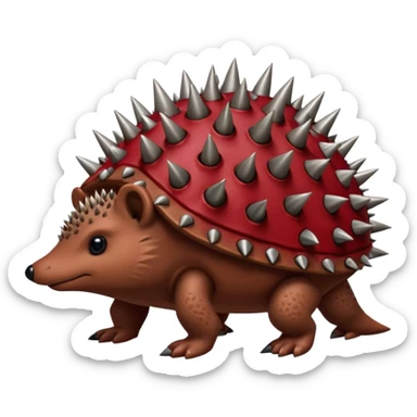 Red turtle with hedgehog spikes on its back sticker