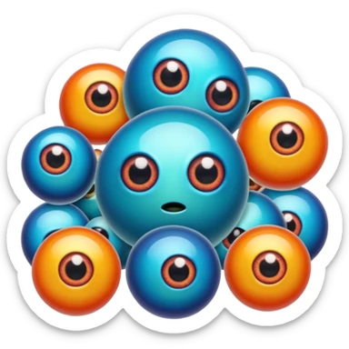 mass of eyeballs sticker