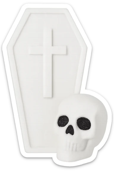 white sparkly goth object, remove background  sticker