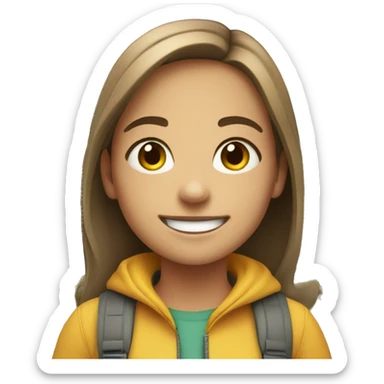 smiling girl in outdoor scene sticker