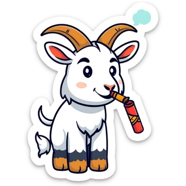goat smoking a blunt sticker
