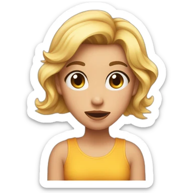 The expression ‘Duh!’ on a girl sticker