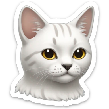 Gato blanco con manchas negras  sticker