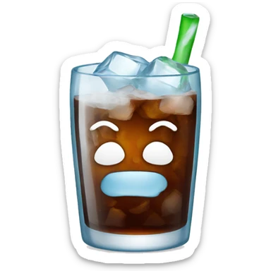 cola with ice in glass sticker